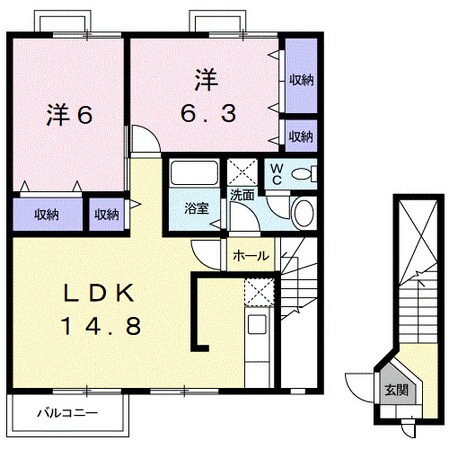 宮前駅 徒歩15分 2階の物件間取画像